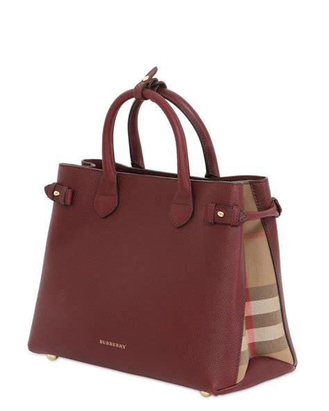 burberry maroon bag|Burberry leather check bag.